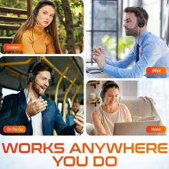 Delton 30Y MS Teams Noise-Canceling On-Ear Mono Computer Headset, USB Type-A & Type-C, Black (DWH30Y)