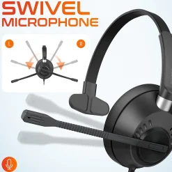 Delton 40Y Noise-Canceling Mono Over-the-Ear Headset, USB Type-A (DWH40YAC)