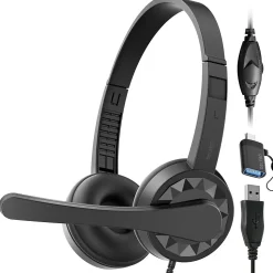 Delton 12Y Noise-Canceling Stereo On-Ear Headset, USB Type-A (DWH12YAC)