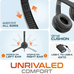Delton 12Y Noise-Canceling Stereo On-Ear Headset, USB Type-A (DWH12YAC)