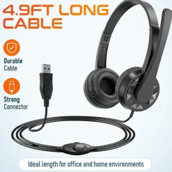 Delton 12Y Stereo On-Ear Computer Headset, USB Type-A (DWH12Y)