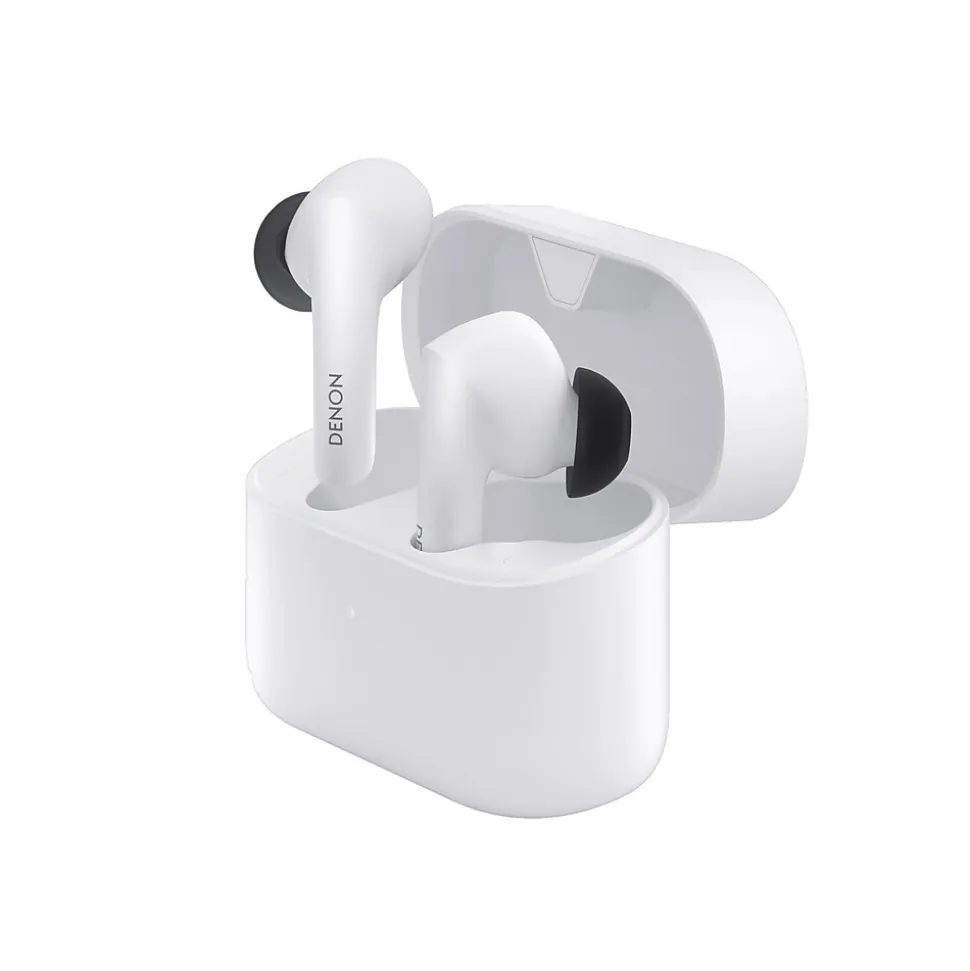 Denon Wireless Noise Canceling Earbuds, Bluetooth, White (AHC630WT)