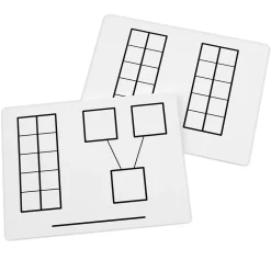 Didax Ten-Frame Mats Plastic Dry-Erase Whiteboard, 9" x 12", 2/Bundle (DD-211441-2)