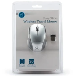 Digital Innovations EasyGlide Ambidextrous Wireless Optical 2.4 GHz Mouse, Black/Silver (GB1747)