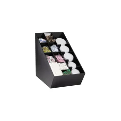 Dispense-Rite Lid 14 Compartment, Straw and Condiment Organizer, Black (NLO-CTVL)