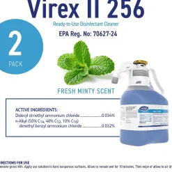 Diversey Virex II 256 Disinfectant Cleaner and Deodorant, SmartDose Bottle, Mint, 2/Carton (5019317)