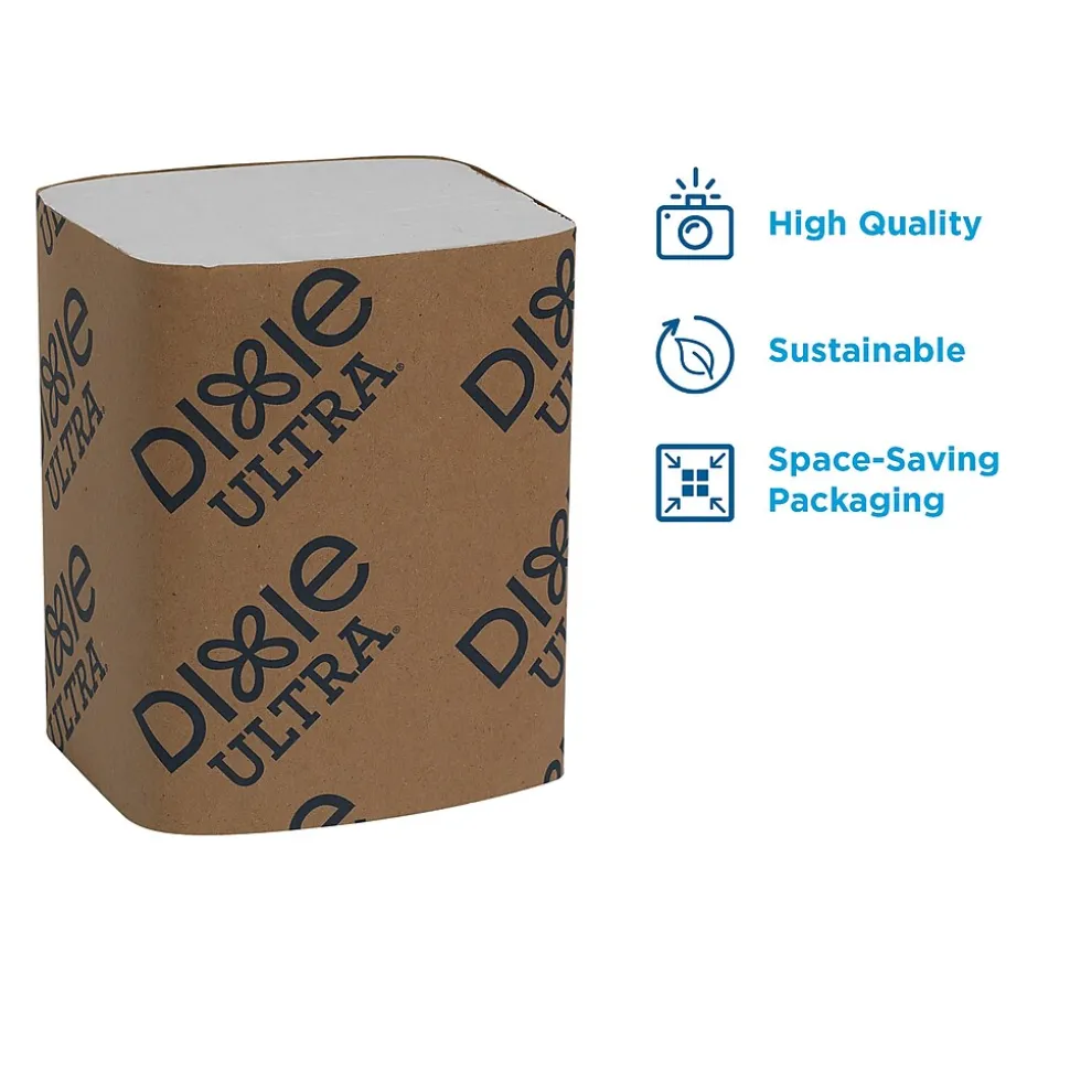 Dixie Ultra Interfold 2-Ply Napkin Dispenser Refill by GP PRO, White, 250 Napkins /Pack, 24/Carton (32006)