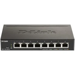 D-Link DGS-1100 8-Port Gigabit Ethernet Smart Switch, 10/100/1000 Mbps, Black (DGS-1100-08PV2)