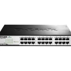 D-Link 24-Port Gigabit Ethernet Unmanaged Switch, 10/100/1000 Mbps, Black (DGS1024D)