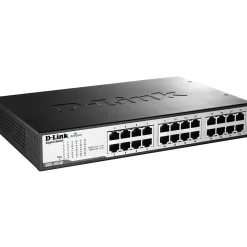 D-Link 24-Port Gigabit Ethernet Unmanaged Switch, 10/100/1000 Mbps, Black (DGS1024D)