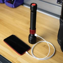 Dorcy 10" 2,000-Lumen USB Rechargeable Flashlight with Powerbank, Black (41-4328)