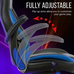 Dormeo Ergonomic Faux Leather Swivel Manager's Chair, Blue (60030-BLU)