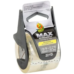 Duck Max Strength Packaging Tape with Dispenser, 1.88" x 22 yards, Clear, 6/Pack (284983)