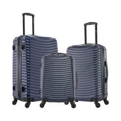 DUKAP Adly 3-Piece Hardside Spinner Luggage Set, Navy Blue (DKADLSML-BLU)