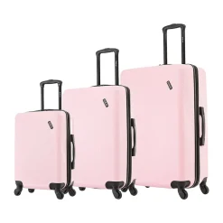 DUKAP Discovery 3-Piece Hardside Spinner Luggage Set, Pink (DKDISSML-PNK)