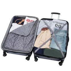 DUKAP Intely 2-Piece Hardside Spinner Luggage Set, TSA Checkpoint Friendly, Blue (DKINT0SM-BLU)