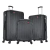 DUKAP Intely 3-Piece Hardside Spinner Luggage Set, TSA Checkpoint Friendly, Black (DKINTSML-BLK)