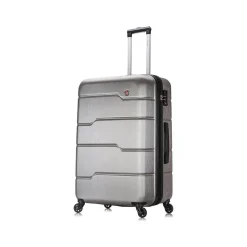 DUKAP Rodez 3-Piece Hardside Spinner Luggage Set, TSA Checkpoint Friendly, Silver (DKRODSML-COA)