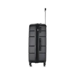 DUKAP Rodez 3-Piece Hardside Spinner Luggage Set, TSA Checkpoint Friendly, Black (DKRODSML-BLK)