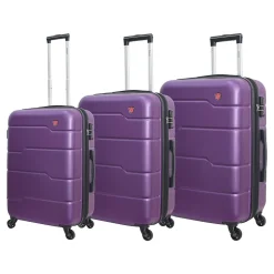 DUKAP Rodez 3-Piece Hardside Spinner Luggage Set, TSA Checkpoint Friendly, Purple (DKRODSML-PUR)
