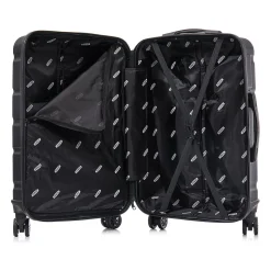 DUKAP Sense 3-Piece Hardside Spinner Luggage Set, Black (DKSENSML-BLK)