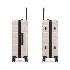DUKAP Sense 3-Piece Hardside Spinner Luggage Set, Champagne (DKSENSML-CHA)