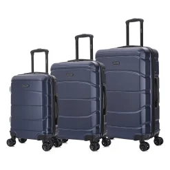 DUKAP Sense 3-Piece Hardside Spinner Luggage Set, Blue (DKSENSML-BLU)