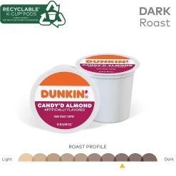 Dunkin' Candy'd Almond Coffee Keurig K-Cup Pods, Dark Roast, 22/Carton (5000375651)