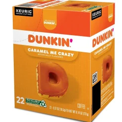 Dunkin' Caramel Me Crazy Coffee, Keurig K-Cup Pod, Medium Roast, 88/Carton (5000364900CT)