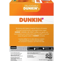 Dunkin' Caramel Me Crazy Coffee, Keurig K-Cup Pod, Medium Roast, 88/Carton (5000364900CT)