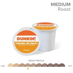 Dunkin' Caramel Me Crazy Coffee, Keurig K-Cup Pod, Medium Roast, 88/Carton (5000364900CT)