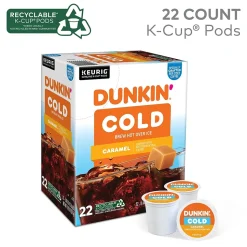 Dunkin' Cold Caramel Iced Coffee Keurig® K-Cup® Pods, Medium Dark Roast, 22/Box (5000375314)