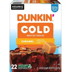 Dunkin' Cold Caramel Iced Coffee Keurig® K-Cup® Pods, Medium Dark Roast, 22/Box (5000375314)
