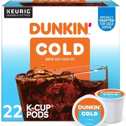 Dunkin' Cold Iced Coffee Keurig® K-Cup® Pods, Medium Dark Roast, 22/Box (5000369251)