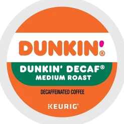 Dunkin' Decaf Coffee Keurig® K-Cup® Pods, Medium Roast, 88/Carton (400846)