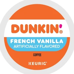 Dunkin' French Vanilla Coffee Keurig® K-Cup® Pods, Medium Roast, 22/Box (5000363272)