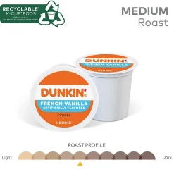 Dunkin' French Vanilla Coffee Keurig® K-Cup® Pods, Medium Roast, 88/Carton (400847)