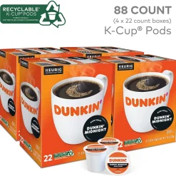 Dunkin' Midnight Coffee Keurig® K-Cup® Pods, Dark Roast, 88/Carton (400849)