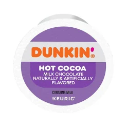 Dunkin' Milk Chocolate Hot Cocoa, Keurig K-Cup Pod, 22/Box, 4 Boxes/Carton (611247377215CT)