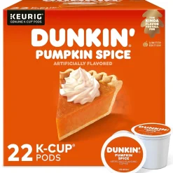 Dunkin' Pumpkin Spice Coffee Keurig® K-Cup® Pods, Light Roast, 22/Box (5000202812)