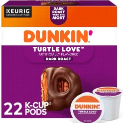 Dunkin' Turtle Love Coffee Keurig® K-Cup® Pods, Dark Roast, 22/Box (5000367615)