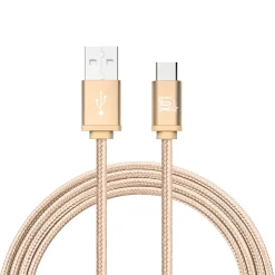 Durable Braided USB Type C Cable for Google Pixel 2, Samsung S8 (6ft) - Gold