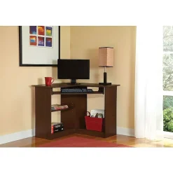 Easy 2 Go 36" W L-Shaped Computer Desk, Resort Cherry (951572-CC)