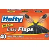 Easy Flaps Trash Bags, 30gal, Black, 40/Bx