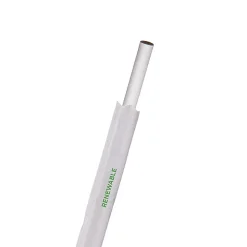 Eco Products 7.75" Jumbo Paper Straw, Wrapped, White, 8mm Diameter, 2400/CT (EP-STP78-WHT)