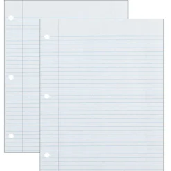 Ecology College Ruled Filler Paper, 8.5" x 11", 3-Hole Punched, 500 Sheets/Pack, 2 Packs/Bundle (PAC2417-2)