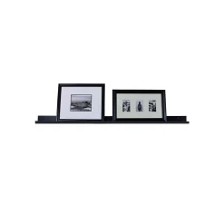 Eden Grove MDF Mounted Picture Ledge Shelf, 35.4", Black (9084680)