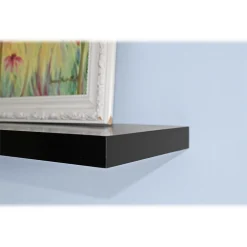 Eden Grove Slim MDF Mounted Shelf, 48", Black (9084674)