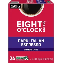 Eight O'Clock Dark Italian Espresso Keurig® K-Cup® Pods, Dark Roast, 24/Box (6408)
