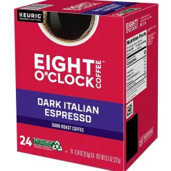 Eight O'Clock Dark Italian Espresso Keurig® K-Cup® Pods, Dark Roast, 24/Box (6408)